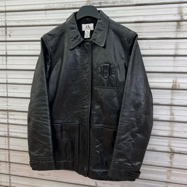 [L] 90s 아르마니 익스체인지 레더 카코트