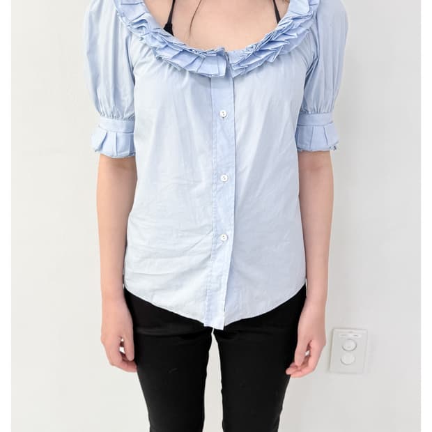 D&G ruffle collar cotton blouse