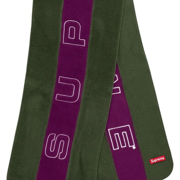 슈프림 폴라텍 머플러 스카프 퍼플그린