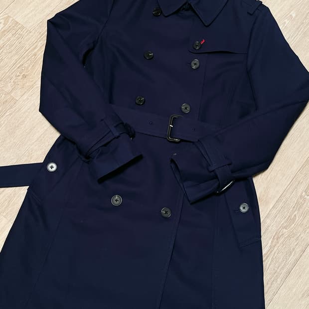 타미힐피거 네이비 트렌치코트