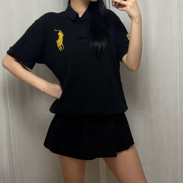 폴로 랄프로렌 빅포니 블랙 반팔 카라티