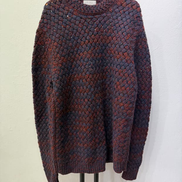 정품) 타임옴므 한섬 꽈배기 니트 스웨터 95