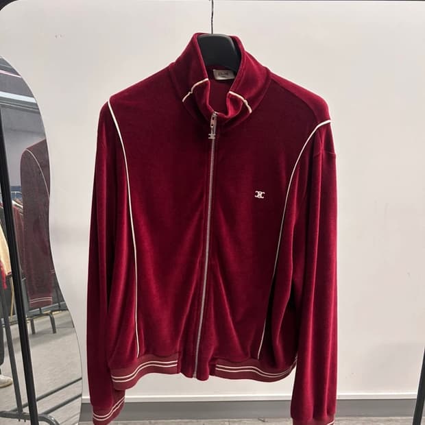 20SS 셀린느 트리오페 벨루어 벨벳 집업 자켓 XL 사이즈