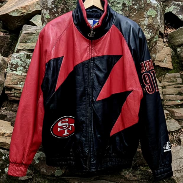 Logo Athletic NFL 49ers 가죽 자켓 L