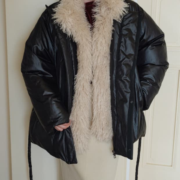 오버듀플레어 FUR HIGH NECK GOOSE DOWN JUMPER_B