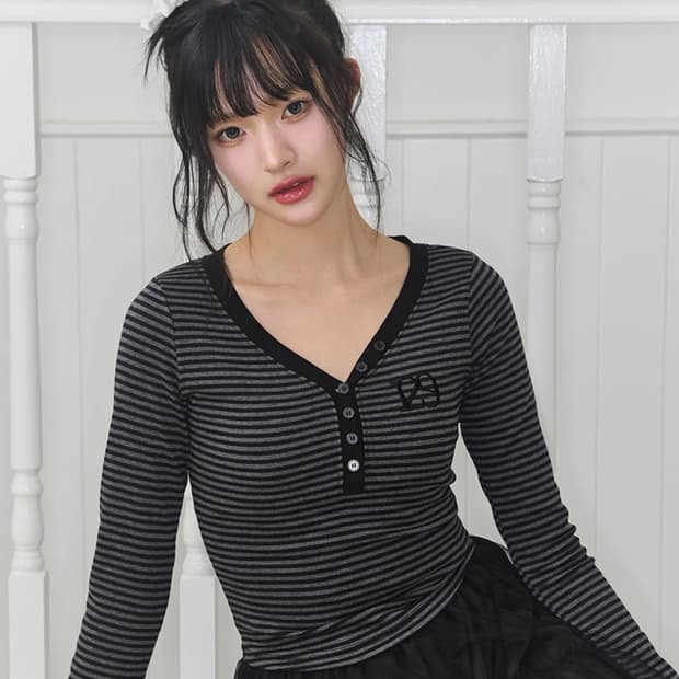 129 베이직 롱슬리브 차콜 블랙