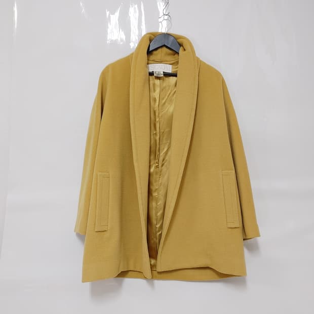 ESCADA 에스까다 롱카라 오픈형 알파카함유 하프롱코트