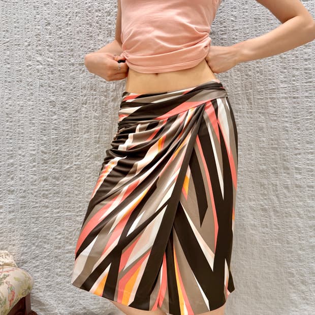 shirring faminine midi skirt