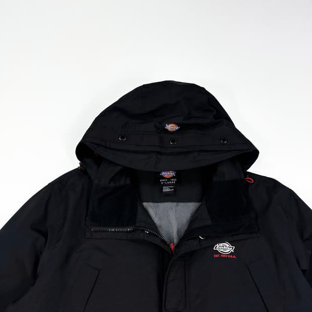 디키즈 블랙 풀오버 바람막이 자켓 (XL)