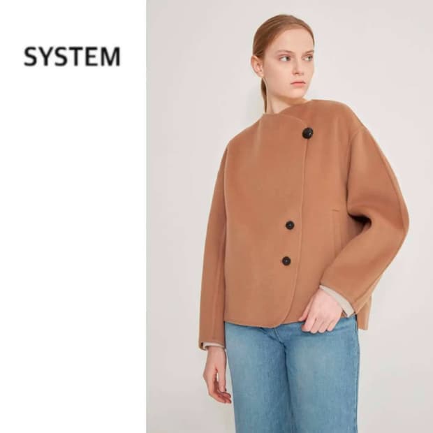 SYSTEM 시스템 캐시미어 핸드메이드 코트