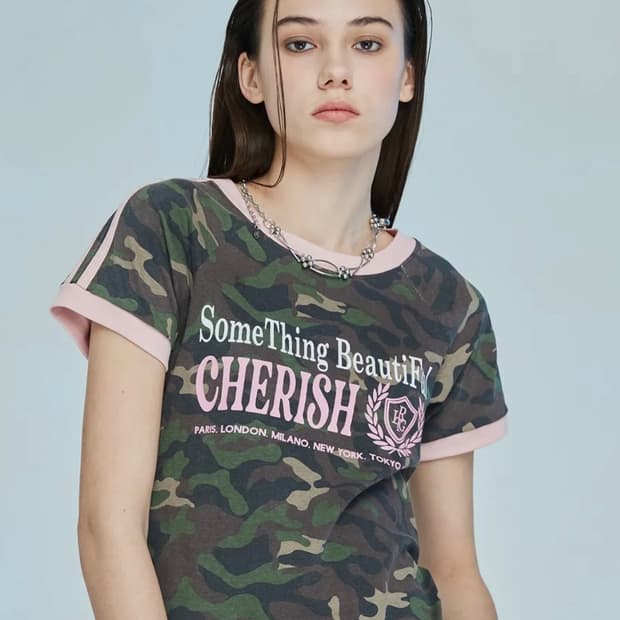 라티젠 카모 반팔티 L10 CHERISH TRACK T-SHIRT(KHA