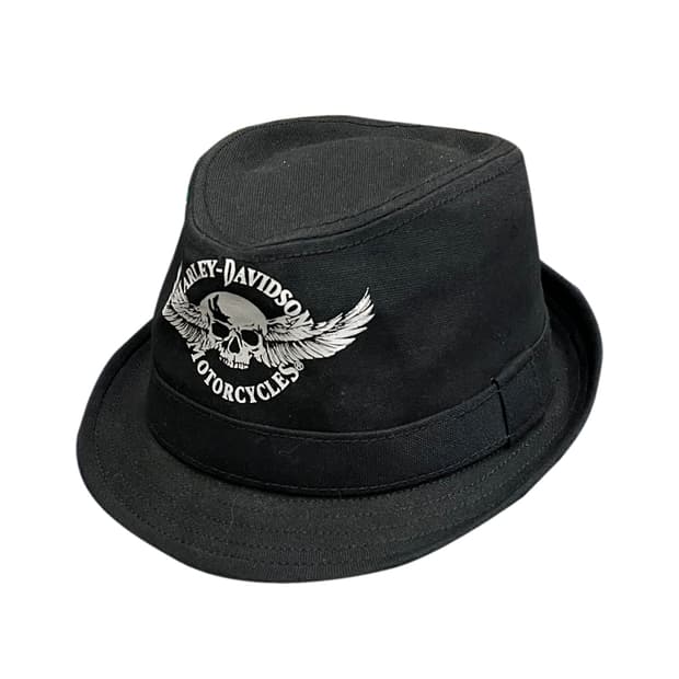 할리데이비슨 윙 스컬 페도라 모자 S/M