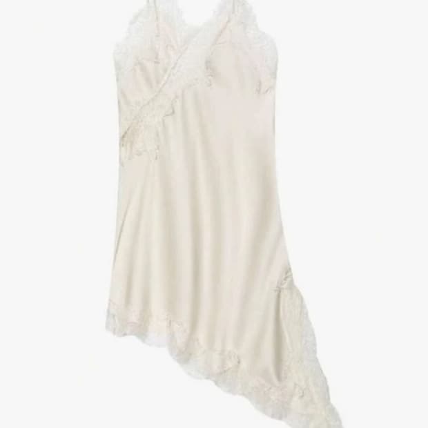 쉬인 레이스 언발란스 슬립 원피스