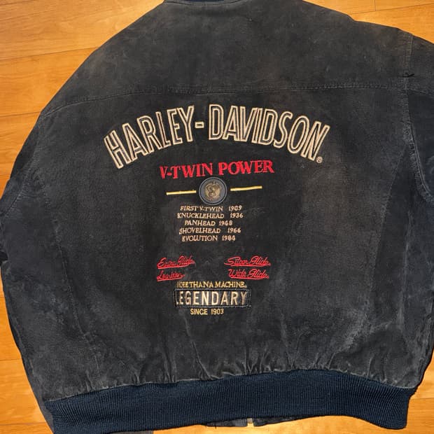 90s 할리 데이비슨 v-twin 스웨이드 레더 자켓