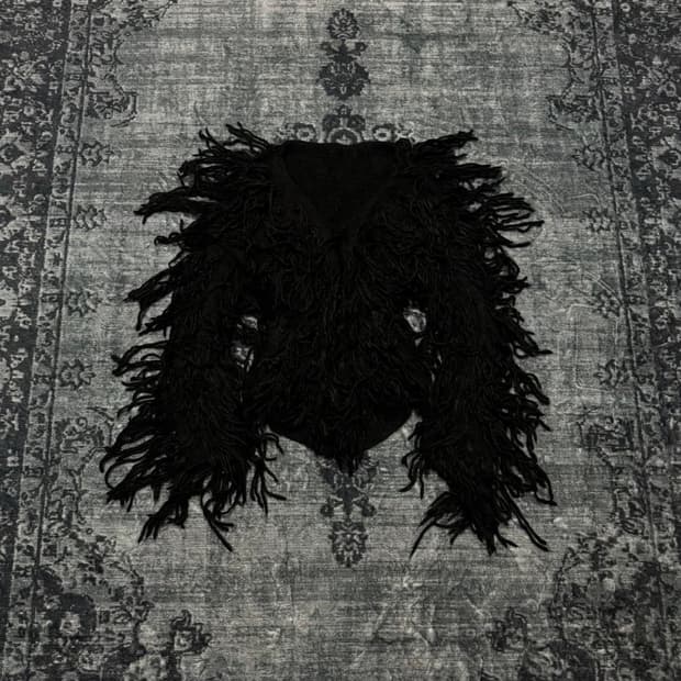 unknown hell crow fringe cardigan 
