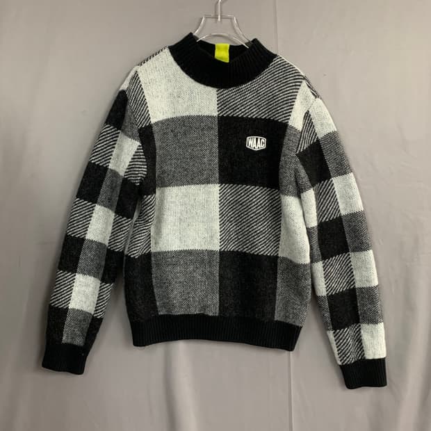 1 WAAC 왁 골프 체크 방풍 니트 스웨터