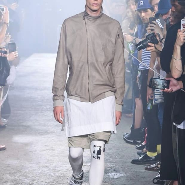 율리우스 나일론 믹스 대각선 지퍼 블루종