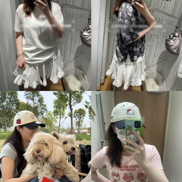 크림베이지 레드 애플 사과 뉴에라 9twenty 헬로키티 볼캡 