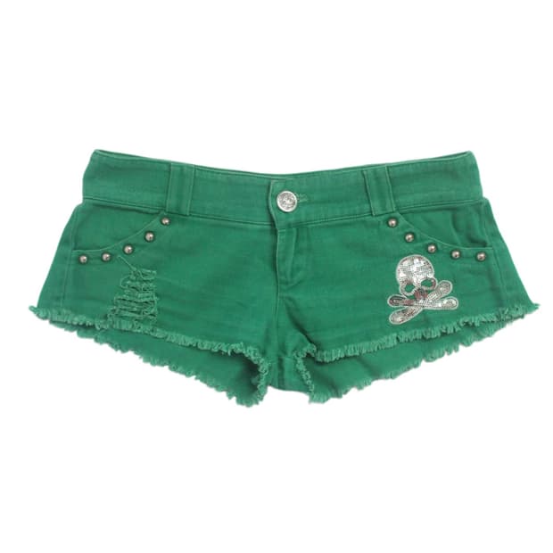 Summer Y2K shorts (green+skull)