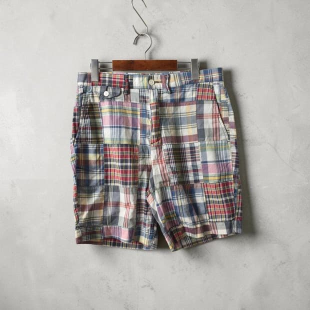 폴로 랄프로렌 마드라스 패치워크 치노 쇼츠 반바지 h0016