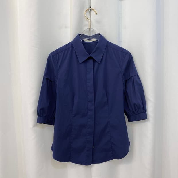 [55] 프라다 코발트블루 스판 하프 슬리브 셔츠 38