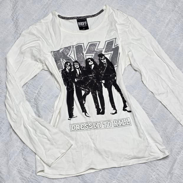 USA 빈티지) 1975 KISS 헤비메탈 y2k 락밴드st 시크티셔츠