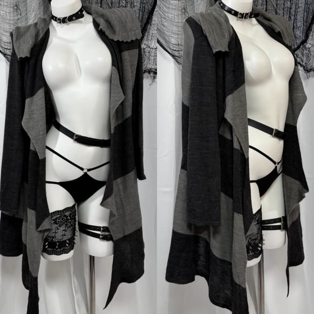 stripe long cardigan