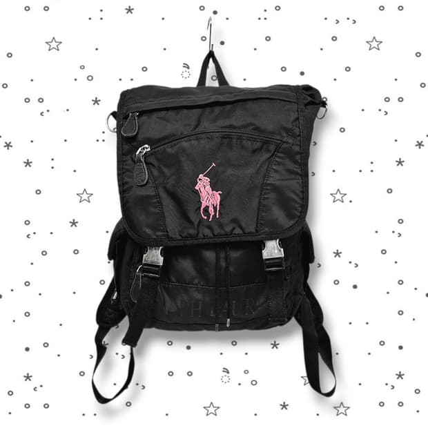 POLO 폴로 랄프로렌 핑크 포니 나일론 복조리 백팩