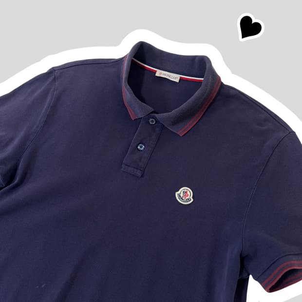 정품 몽클레어 네이비 반팔 카라티