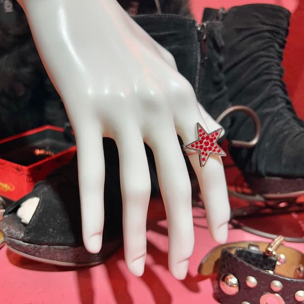 hysteric glamour 히스테릭 글래머 스타 큐빅 반지