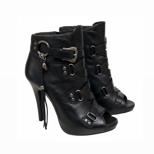 Ash 펑크 레더 힐 블랙 37