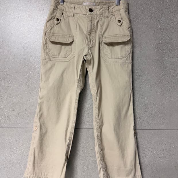 엘르 여성 카고 7부 면바지 베이지 카프리팬츠 55추천 봄여름