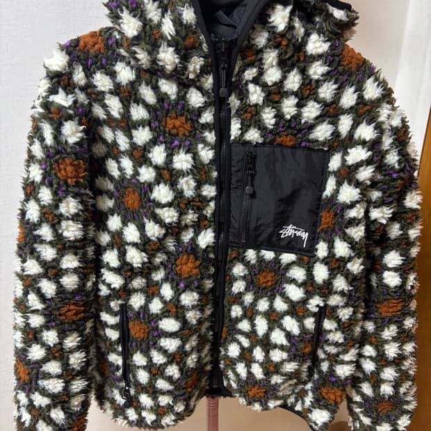 스투시 쉐르파 리버시블 패턴 자켓