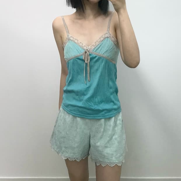 빈티지 레이스 나시