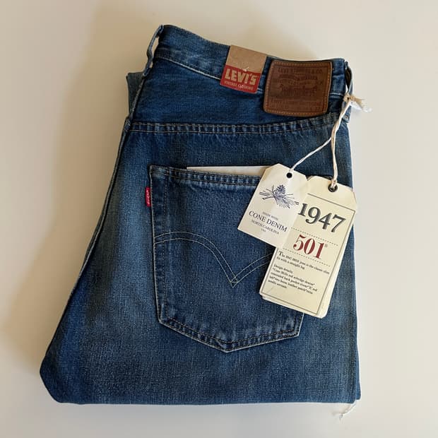 LVC 47501 일본 한정판 콘밀 화이트오크 셀비지 34-32 신품