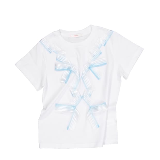 영마일웨어_ribbon t-shirt_clear blue