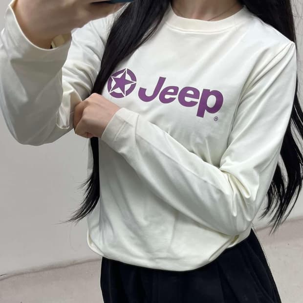 Jeep 지프 화이트 롱슬리브 티셔츠(M)