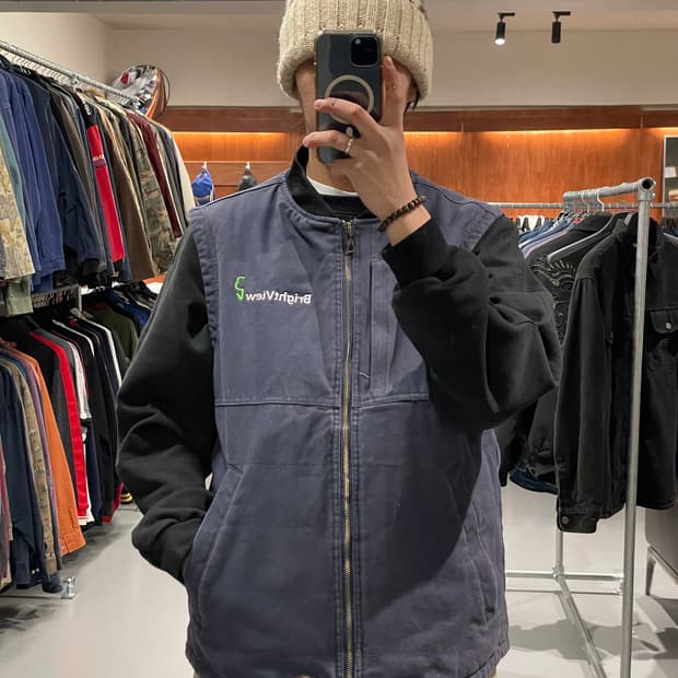 빈티지 워크 베스트 조끼