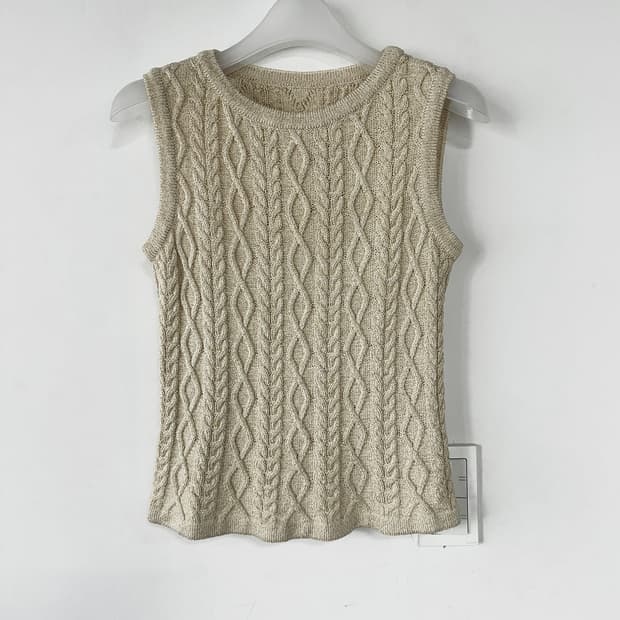 센존 케이블 글리터 니트 베스트