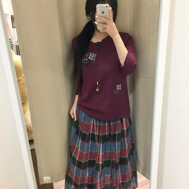 너드모리 체크 스커트 🍇🍒