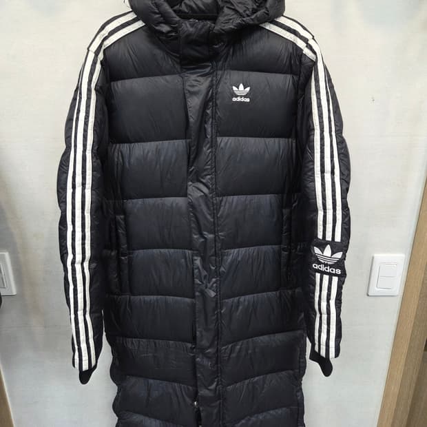 아디다스 삼선 덕다운 롱패딩 xs 85