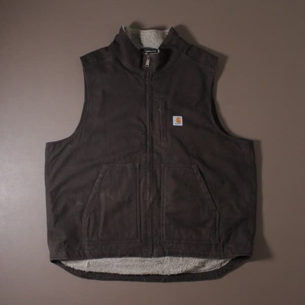 Carhartt 칼하트 셰르파 다크브라운 덕 베스트 