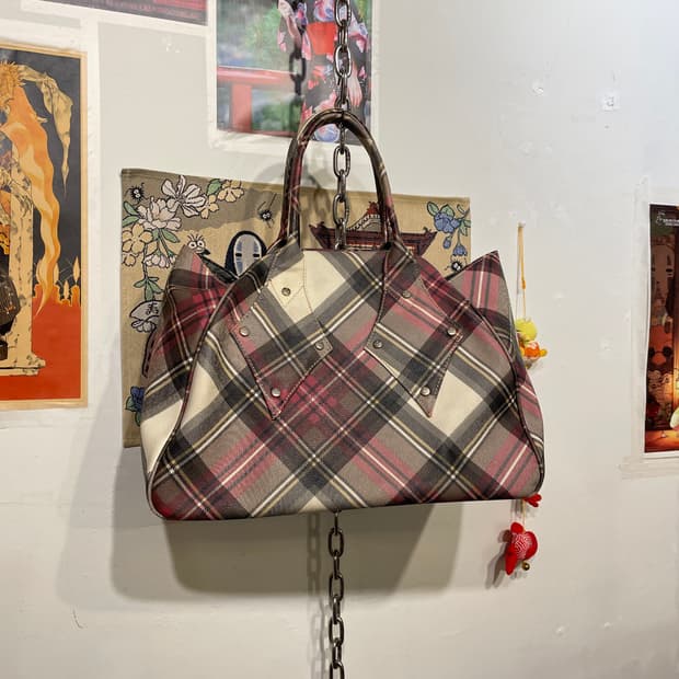 vivienne westwood 비비안웨스트우드 체크 토트백