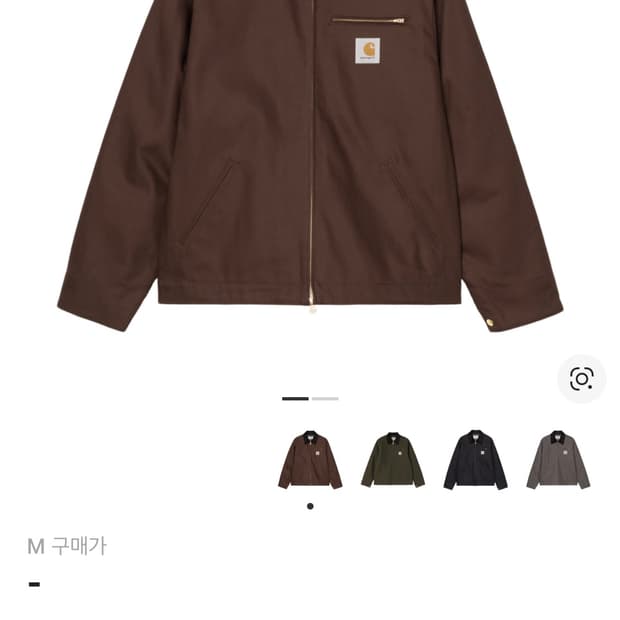 칼하트 WIP 디트로이트 자켓 토바코 블랙 리지드 - 윈터