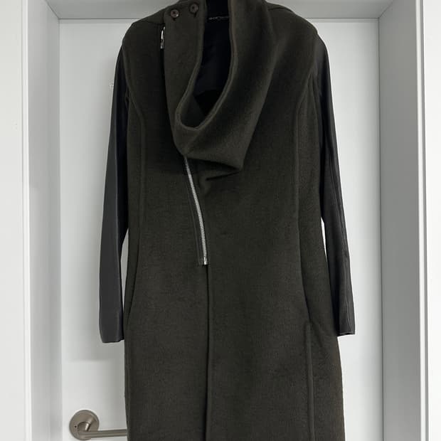 Rick Owens 14FW 아카이브 캐시미어 카프스킨 롱 코트