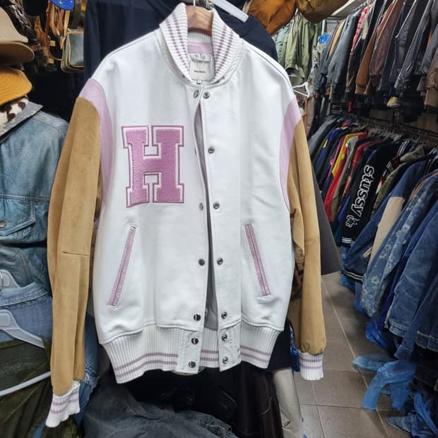 하프보이 halfboy 바시티 가죽자켓