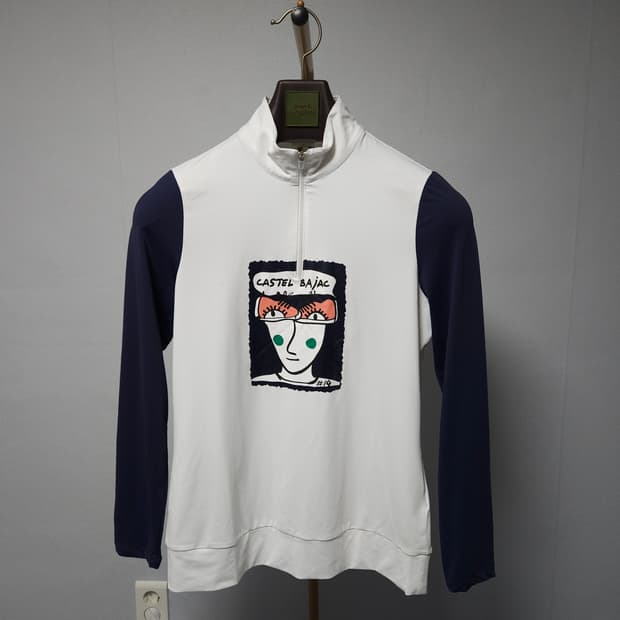 95 ) 까스텔바작 여성 골프 반집업 긴팔티