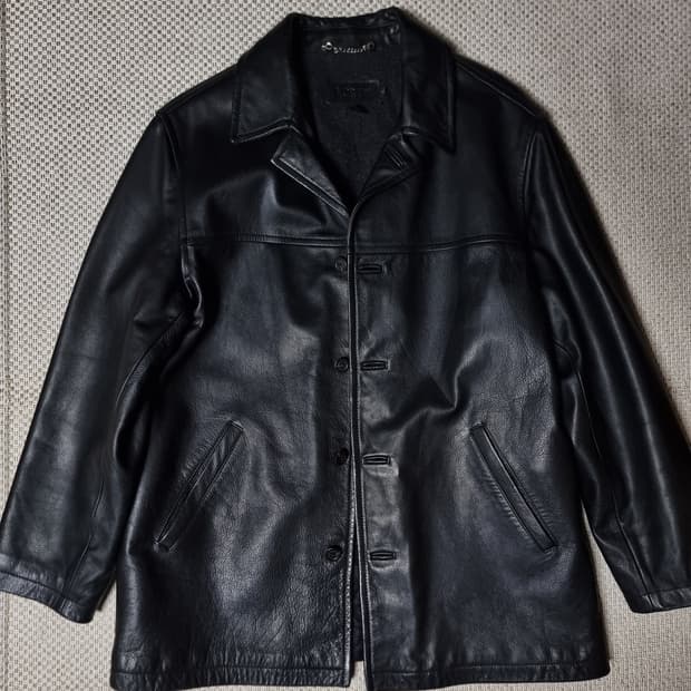 제이크루 jcrew 레더 카코트 블랙 L