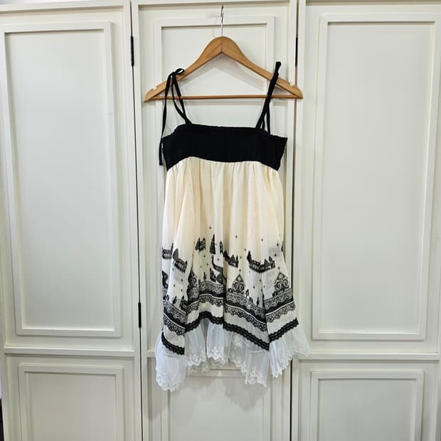 궁전 프린트 레이스 원피스