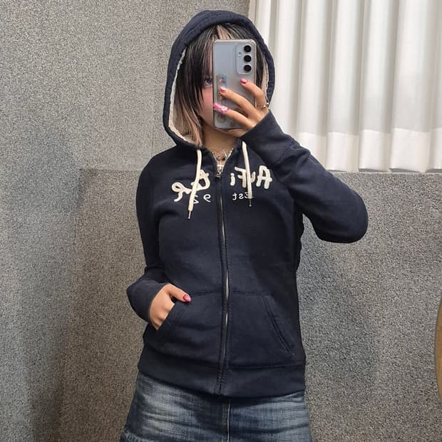 ABERCROMBIE INDIGO HOODIE ZIPUP 